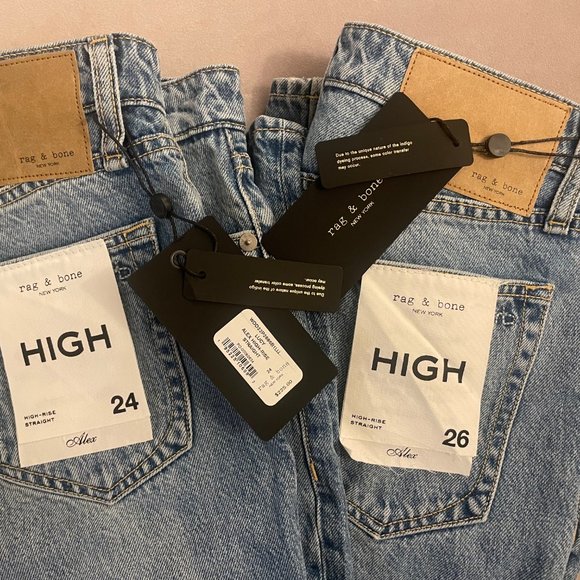 rag & bone - Alex High-Rise Straight Jeans - light blue wash - Picture 6 of 7